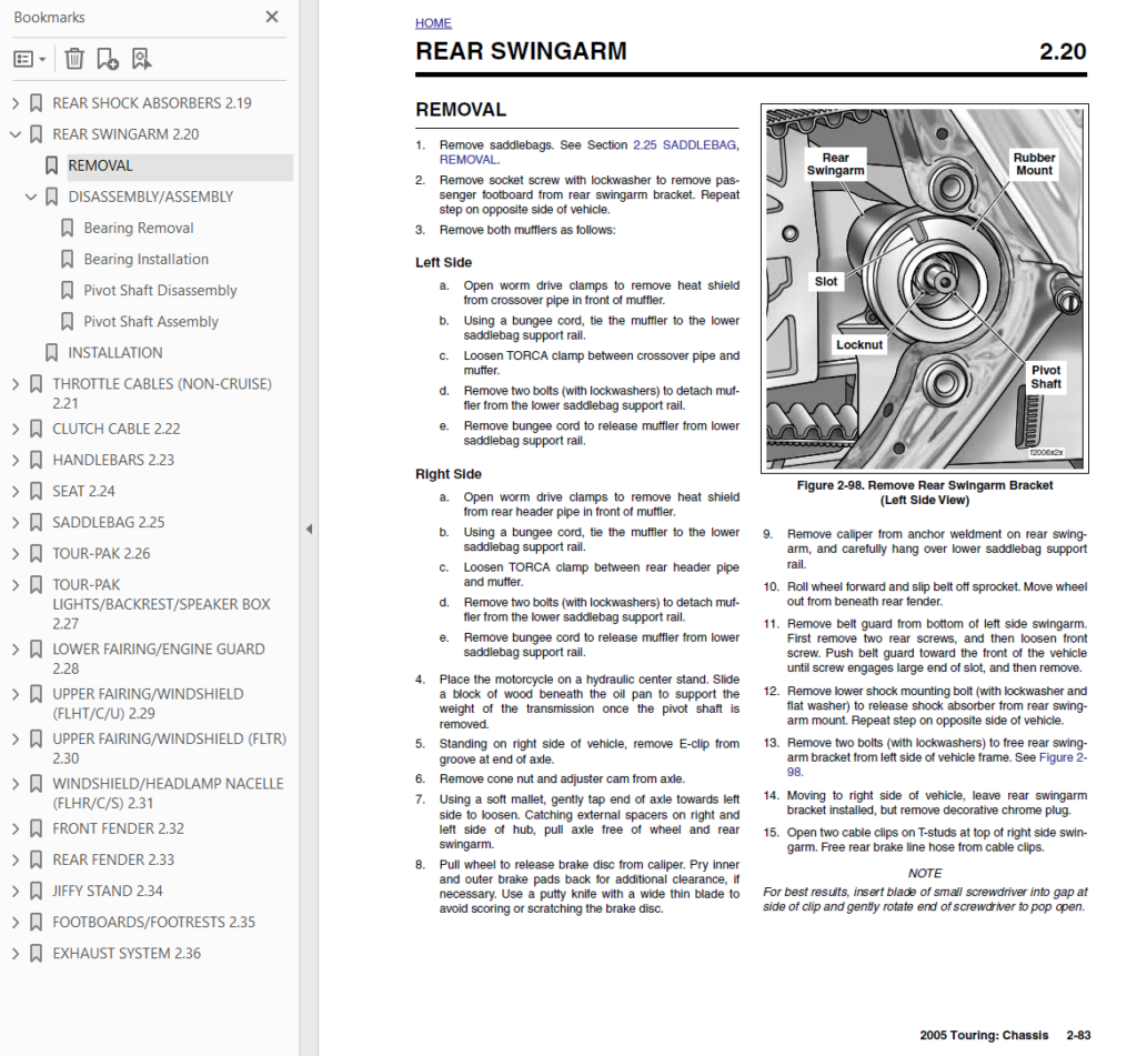 2005 Harley Touring SM Sample Page