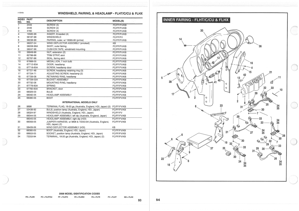 08 Harley Touring FLH FLT parts manual sample page
