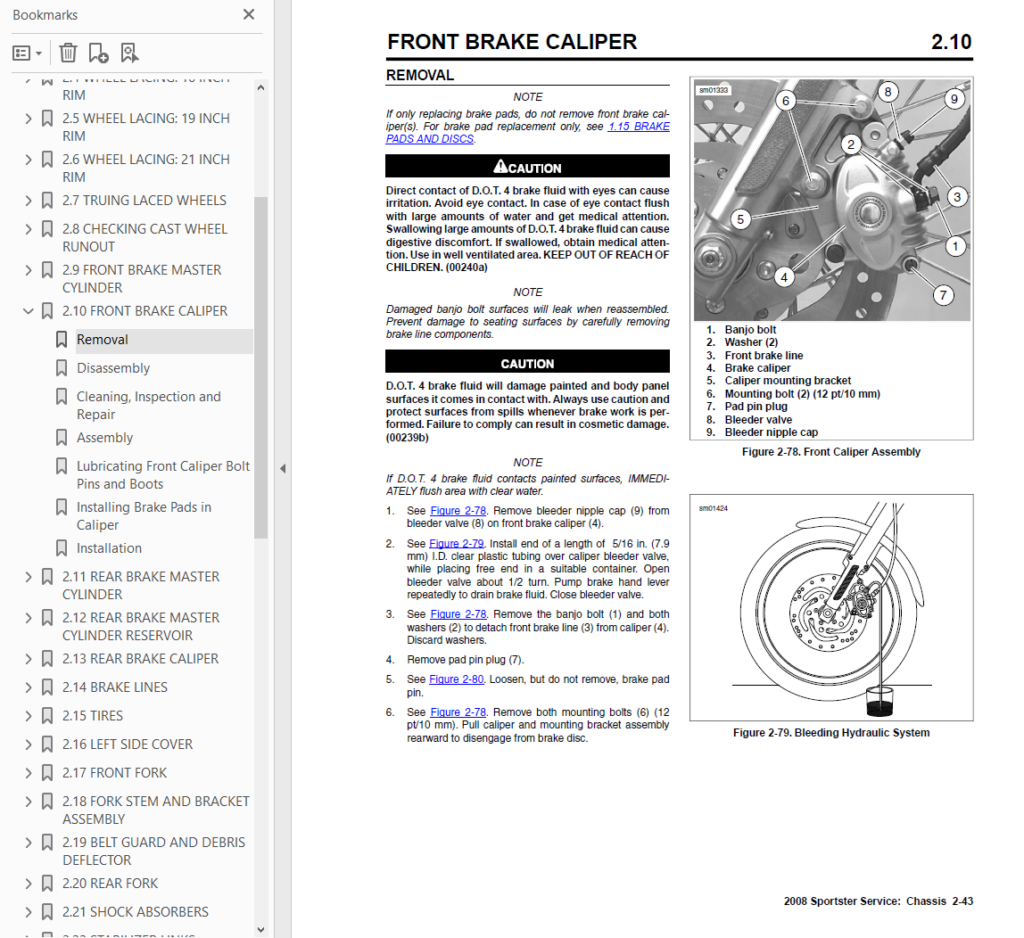 2008 sportster service manual PDF sample page