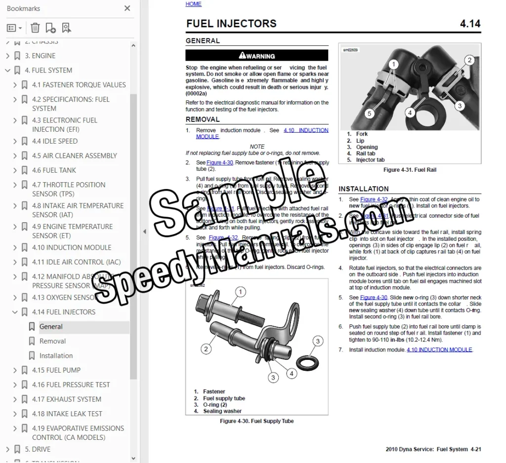 2010 Dyna service repair manual sample page