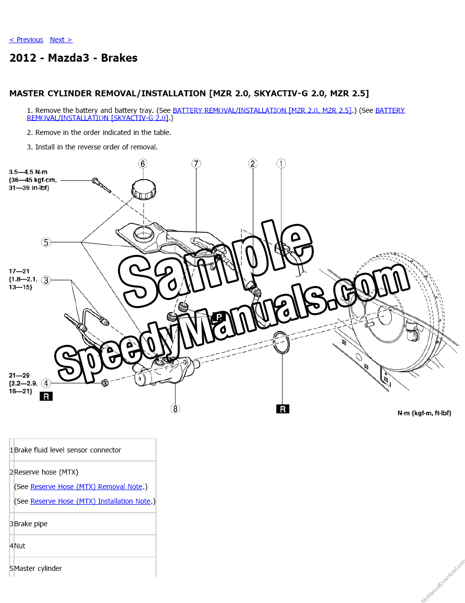2012 Mazda3, Mazdaspeed3 Repair Service Manual - Image 5