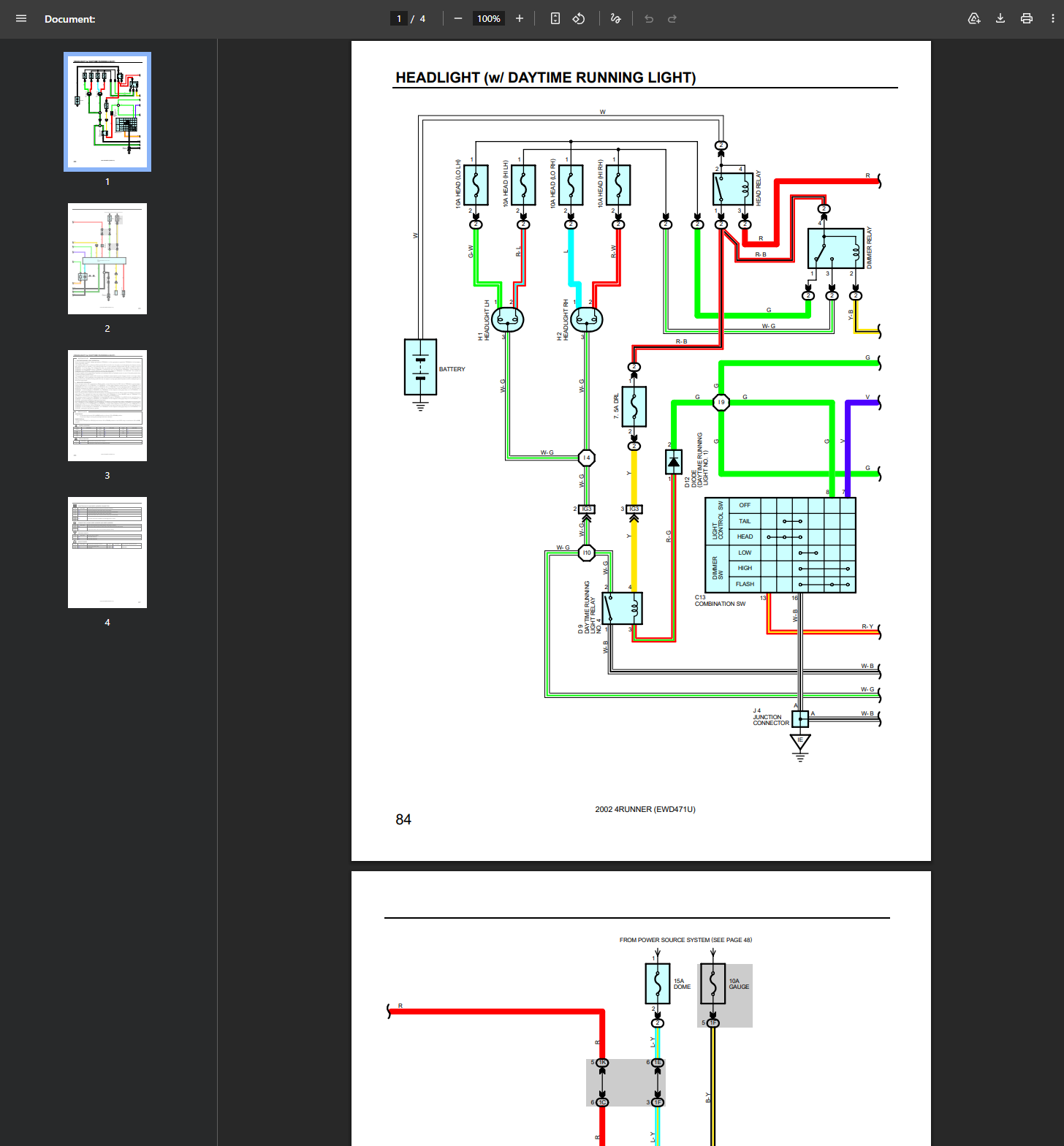 96-02 Toyota 4runner wiring diagram (based on 2002)