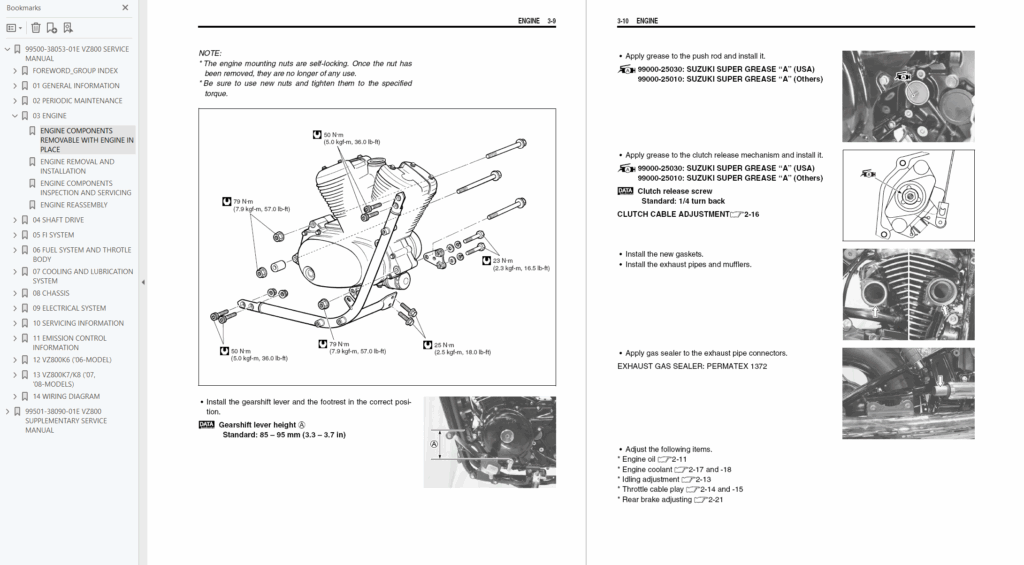 2005-2009 Suzuki VZ800, Boulevard M50 Service Manual sample page