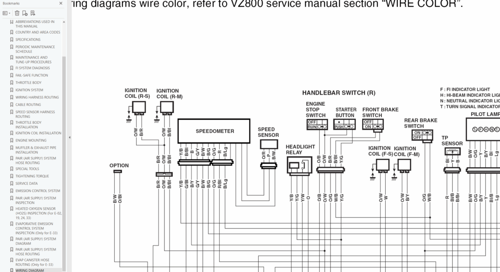 2005-2009 VZ800, Boulevard M50 wiring diagram