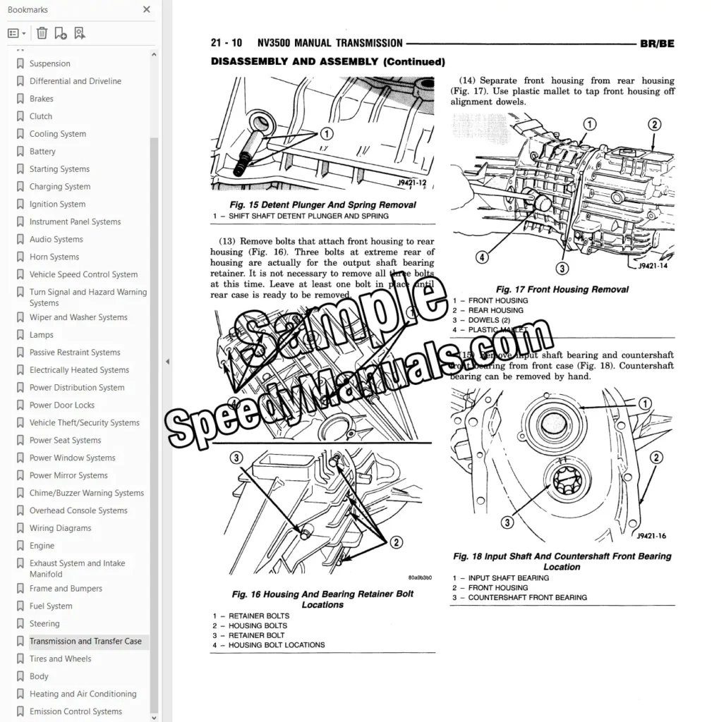 2000 dodge ram truck factory service repair manual sample page